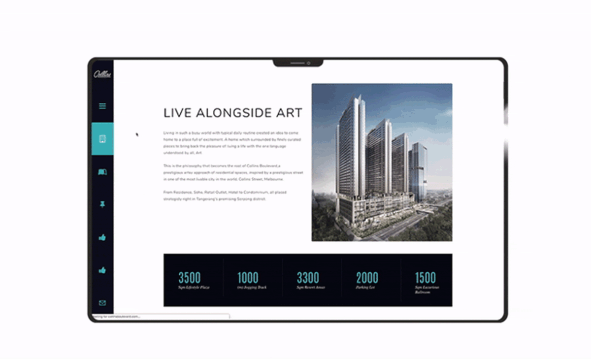 Collins boulevard website by essentials